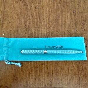 Tiffany & Co vintage blue lacquer and sterling silver pen